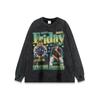 Camiseta pulóver con estampado vintage de High Street para hombre y mujer, de gran tamaño, estilo hip hop, de marca de moda, con cuello pequeño, para otoño