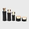 Cosméticos Conjunto Preto Dourado Sub-frasco Cintura Fina Creme para Olhos Frasco de Emulsão de Água Material de Embalagem 120ml100ml50g30g