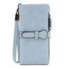 Billetera Larga Nueva para Mujer Yiren Beibei Estilo Coreano Hebilla de Cremallera Mate Bolso de Mano Color Sólido Cartera de Estudiante
