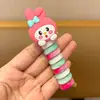 Elástico de Borracha para Cabelo Linha Telefônica de Menina Corda de Cabelo Desenho Animado Anel de Cabelo Infantil Corda de Cabeça com Laço Colorida Acessório de Cabeça Sem Cabelo para Menininha
