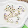 Dingyi Cuentas Corazón de Pedrería Transparente Cuentas Luna Fría Acrílico Galvanizado de Alto Brillo Cuentas Sueltas Cuentas en Hilo Accesorios para Joyería