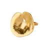 Anel de Flor Geométrica Grande Tendência Aço Inoxidável Banhado a Ouro 18K Simples Aberto Ajustável Anel Estilo Metal para Mulheres