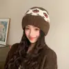 Gorro de Punto Fair Isle Retro 2026 para Mujer, Cálido de Invierno, Estilo Fresa Lindo, Gorro Tejido Adelgazante