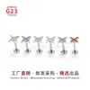 Aretes de Aleación de Titanio G23 Estrella de Nueve Puntas, Clavos para Cartílago de la Oreja, Clavos para la Lengua, Clavos para el Labio, Clavos para la Ceja, Clavos para el Pezón, Joyería Piercing Personalizada al por Mayor