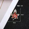 Broche Rojo Alto Sentido Temperamento Femenino Flor Planta Broche Diseño de Nicho Exquisito Pin Accesorios para Traje
