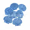 Nueva concha de estrella de mar estilo océano mediterráneo, blanca, azul claro, azul oscuro, pez de mar, caracola, astillas de madera hechas a mano DIY