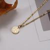 Collar de Cadena para Suéter con Colgante de Pareja Fu Xi de Moda Estilo Chino Nuevo Acero de Titanio Chapado en Oro Real de 18K, Cadena de Clavícula de Lujo Ligero