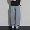 Pantalones de Lino de Seda Helada para Hombre 2026 Nuevo Verano Delgados Holgados Rectos de Secado Rápido Tallas Grandes Casuales Pantalones para Hombre