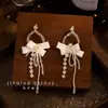 Cadena para la clavícula con borla de flor estilo hada del bosque, collar dulce elegante para novia, juego de accesorios de alta gama para vestido de novia