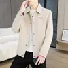 Chaqueta de Solapa 2026 Juvenil Primavera y Otoño Casual Versátil Abrigo Corto Chaqueta Superior de Alta Gama para Hombre Moderna