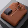 [Lana Merino] Camiseta Gruesa de Manga Larga Cálida para Hombre con Forro de Polar Invierno Sudadera Casual con Media Cremallera y Cuello Alto Chaqueta de Polar