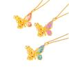 Loja de ouro com ouro e ouro de seda flutuante salto leve ouro borboleta pingente diy acessórios colar nova moda chinesa
