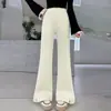 Pantalones acampanados para niñas, estilo primavera y otoño, pantalones para niños, ligeramente acampanados, adelgazantes, pantalones deportivos para estudiantes de secundaria, pantalones de chándal elegantes y modernos para niñas pequeñas