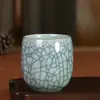 Taza de Cerámica Celadón de la Horno de Longquan Taza Pequeña de Té Juego de Té Kung Fu del Maestro Taza de Degustación de Seis Colores con Grietas de Hielo Caja de Regalo