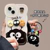 Colgante de Muñeca Bola de Carbón Adecuado para Funda de Teléfono Apple 17Pm iPhone 16 Dibujo Animado Lindo 18 Soporte 15 Funda Protectora