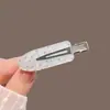 Grampo de Cabelo Elegante com Pérolas para Mulheres, Presilha de Metal com Laço Preto, Presilha Lateral de Alto Padrão, Presilha para Franja, Simples Presilha Bico de Pato