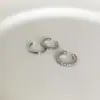 Aretes tipo brazalete con incrustaciones de diamantes para mujer, Diseño de nicho de lujo ligero, Juego de tres piezas, Clips para cartílago sin perforaciones, Pendientes de moda y ecológicos, Cobre moderno