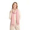 Cachecóis de Lã e Cashmere para Outono e Inverno, Atacado do Fabricante, Nova Moda Cor Sólida, Design com Franjas, Unissex, Comprimento Médio