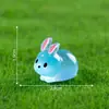 Paisagem em miniatura, criativa e fofa, figura de coelho rechonchudo que brilha no escuro, acessório de decoração de jardim de musgo DIY, pequeno enfeite
