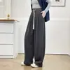 Pantalones a Cuadros Estilo Perezoso de Otoño para Mujer Tallas Grandes 118
