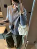 Suéter Cárdigan de Punto Suelto Casual de Cuello Redondo con Bordado de Dibujos Animados, Atmósfera Divertida Estilo Coreano para Niños MQ2115