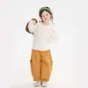 Roupas infantis Nuoqi Wanzi, calças pantalona com laço para meninas, nova coleção de outono, calças casuais doces e versáteis, corte solto