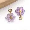 Cuentas ABS Flores de Margarita Perla Acero Inoxidable Tejido a Mano Girasol Cuentas de Cristal Pendientes Accesorios de Joyería DIY