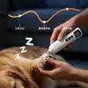 Moedor de unhas silencioso para animais de estimação de 6 velocidades transfronteiriço com luzes LED duplas e tela LCD colorida, cortador de unhas para gatos e cães
