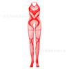 Comercio exterior Europeo y Americano medias sexys encaje perspectiva jacquard red medias cuello halter encaje hueco espalda enterizas medias de red w634