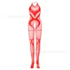 Comercio Exterior Europeo y Americano Medias Sexy de Encaje Transparentes Jacquard Malla de Pescado Medias de Cuerpo Entero con Escote de Encaje Espalda Descubierta Medias de Malla W634