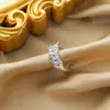 Anillo Ladrillo de Diseño Nicho de Alta Gama Lujo Accesible para Mujer Moda Europea y Americana Creativo Zirconia Chapado en Oro Anillo Abierto Ajustable