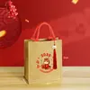 Bolsas da Sorte de Ano Novo de Alta Qualidade em Estoque, Impermeáveis, Espessadas, Tridimensionais, Sacolas Tote Publicitárias Promocionais, Bolsas de Mão de Lona Vermelha