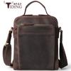 Bolso de hombro de piel de Caballo Loco retro transfronterizo personalizado, bolso cruzado de piel de vaca de primera capa para hombre, bolso de viaje de piel auténtica para hombre.
