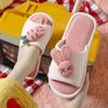 Pantuflas de Felpa de Algodón con Pelo de Conejo de Zanahoria para Mujer, Lino Invierno Uso en Casa Interior, Pantuflas Engrosadas Otoño e Invierno para Hombre