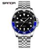 Sanda Comércio Exterior Popular Relógio Fantasma Verde Masculino Calendário Pulseira de Aço Inoxidável Relógio de Quartzo Negócios Esportes Relógio Masculino