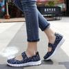 Cross-border plus size respirável tecido elástico banda mão-tecido sapatos femininos de camada única plus size sapatos casuais mãe sapatos femininos moda