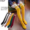Calcetines hasta la rodilla de otoño e invierno Calcetines largos para mujer Primavera y otoño Estilo universitario japonés coreano Estudiantes Calcetines altos Calcetines de fútbol