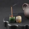 Suporte Quadrado para Incenso de Pedra Ágata Cristal Roxo Rosa Branco Base para Incenso Pedra de Aromaterapia de Cristal Inserto para Incenso Móveis para Casa