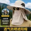 Sombrero de ala ancha grande de 15 cm para hombre, sombrero de protección solar para exteriores, sombrero de sol de verano, sombrero de pesca, sombrero de pescador para montañismo
