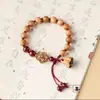 Nova Corda Trançada Estilo Chinês, Corda Vermelha de Madeira de Pessegueiro, Pulseira de Lótus para Homens e Mulheres, Corda Vermelha de Cinábrio Flor de Pessegueiro, Corda Trançada Feita à Mão para o Ano de Nascimento
