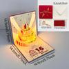 Tarjeta de felicitación creativa con diseño de polvo dorado y luz musical, ideal como regalo de cumpleaños, tarjeta de felicitación estéreo, tarjeta de bendición para pastel en 3D