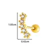 Nuevo bestseller transfronterizo de Hengsen: pendiente de botón para el lóbulo de la oreja con cadena de estrellas de circón microincrustado con varilla de acero inoxidable para perforación del cartílago