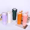 Taza con estuche de cuero de fábrica, moderna taza térmica de acero inoxidable 316 para exteriores, creativa y con forma de coche que rebota, ideal para bebidas deportivas.