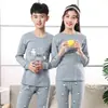 Roupa íntima térmica infantil feita de algodão puro, conjuntos de outono para meninos (camisas e calças), conjunto de pijama para meninas, camiseta de algodão como camada base para crianças maiores e estudantes