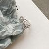 Anillo Abierto de Plata Esterlina S925 Estilo Coreano Estilo Moderno Creativo Distintivo Círculo de Flor Floreciente Zircón para Mujer