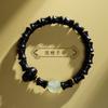 Pulsera de sándalo verde natural para hombre, con cuentas de bambú, pulsera de gran altura, ideal como regalo para estudiantes.