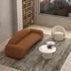 Nordic Simple Light Luxury Special-shaped Small Apartment Designer Internet Celebrity Creative Hotel Recepção Lamb Velvet Sofá de tecido