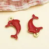 Colgante de delfín de esmalte de doble cara de acero inoxidable para pendientes, pulseras, llaveros y joyería hechos a mano para DIY