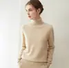 Suéter delgado 100% cachemira pura para otoño e invierno para mujer, de cuello alto, moda casual, tejido interior, suéter capa base de cachemira