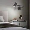Lámpara de pared LED nórdica para mesita de noche de dormitorio, lectura moderna, minimalista, creativa, para sala de estar, estudio, plegable, retráctil, brazo largo